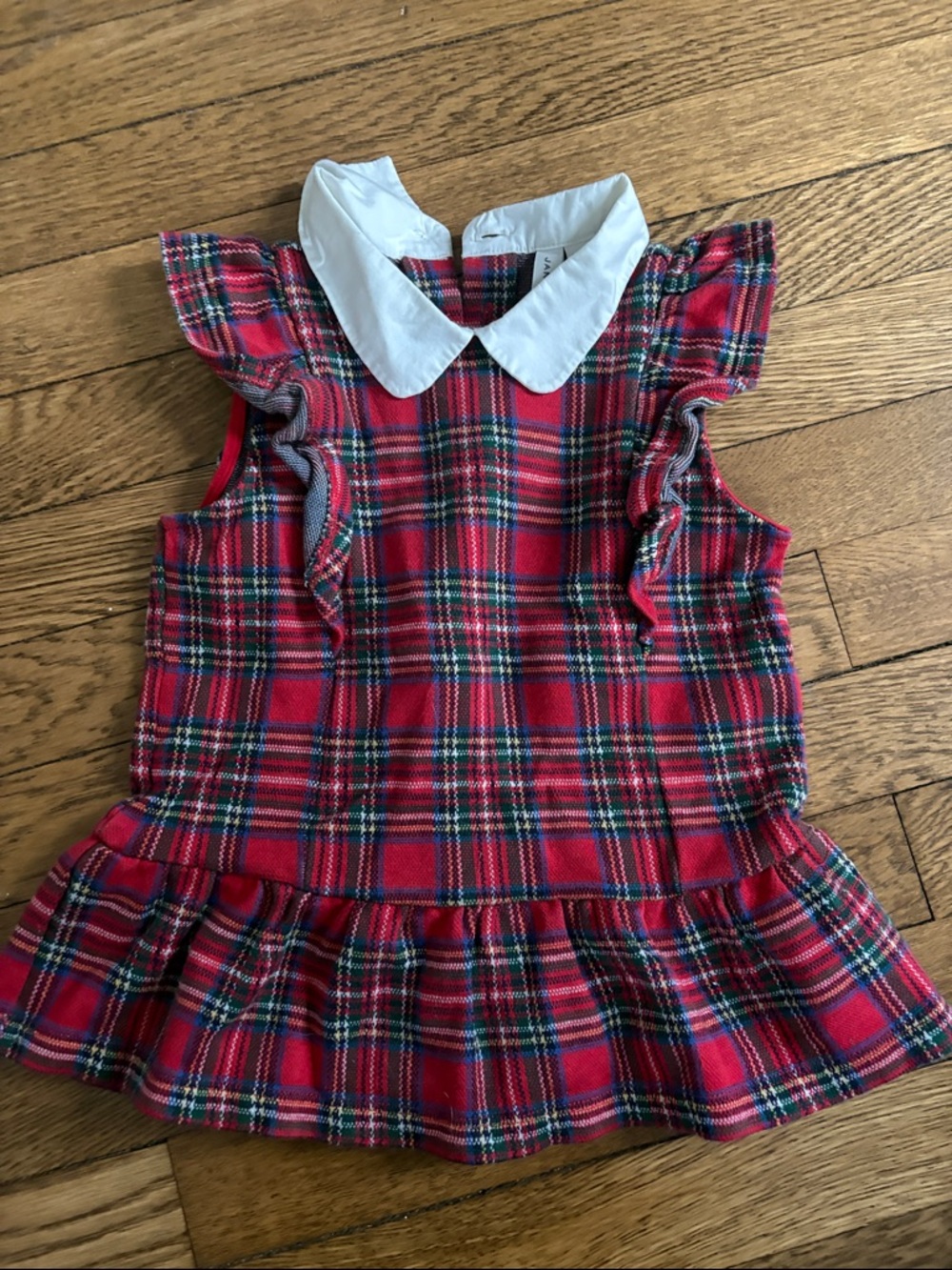 Janie and Jack Red Plaid Shirt with White Collar